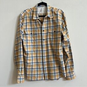 Hiroshi Kato Golden Cove Plaid Cotton Button Down Shirt